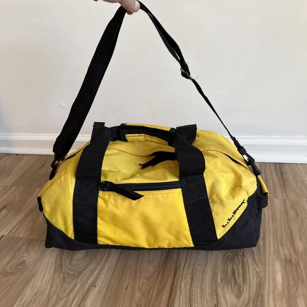 L.L. Bean Adventure Yellow Nylon Water Resistant Duffle Bag Carry On Bag 18